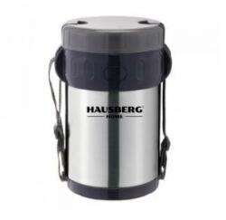 Hausberg Termos alimentar Hausberg HB H-1461, 2 litri, 3 vase separate, Perete dublu, Inox