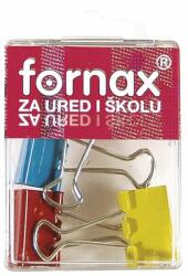 FORNAX Binderkapocs 25mm, BC-31, 4 db műanyag dobozban, Fornax színes (A-31) - tintasziget