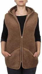 Vlnka Merino gyapjú mellény tevegyapjúval és kapucnival, barna ruházat méretei XL