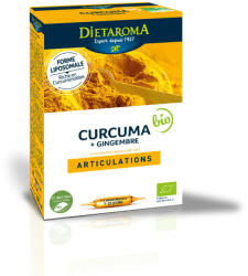 Diétaroma CURCUMA BIO - Turmeric și ulei de Ghimbir 20 fiole, 200ml, sustine imunitatea, antiinflamator natural