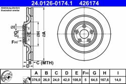 ATE Disc frana ATE 24.0126-0174.1 - automobilus