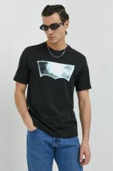 Levi's pamut póló fekete, nyomott mintás - fekete XL - answear - 11 990 Ft