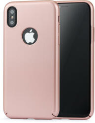Meleovo Husa Meleovo Carcasa 360 Shield iPhone X Rose Gold (culoare metalizata fina, captuseala din microfibra) (MLVSHIPHXRG) - vexio