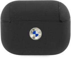  BMW Airpods Pro Geniune Leather Silver Logo valódi bőr (BMAPSSLBK) tok, fekete