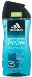 Adidas Ice Dive Shower Gel 3-In-1 New Cleaner Formula gel de duș 250 ml pentru bărbați