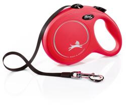 flexi New Classic lesa automata cu banda pentru caini, rosu, marimea L, 8 m