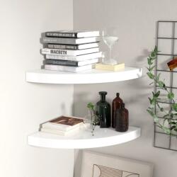 vidaXL Rafturi de perete, 2 buc. , alb extralucios, 35x35x3, 8 cm, MDF (323908) Raft