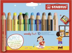 STABILO woody 3 az 1-ben 10 db tok hegyezővel