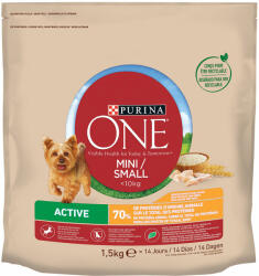 ONE 9kg (6x1, 5 kg) PURINA ONE Mini Active csirke & rizs száraz kutyatáp