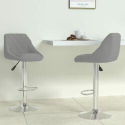 vidaXL Scaune de bar, 2 buc. , gri deschis, catifea (335305)