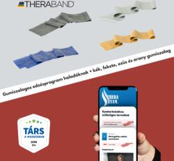 TheraBand erősítő gumiszalag 150 cm (kék, fekete, ezüst és arany) + gumiszalagos edzésprogram középhaladóknak és haladóknak (digitális)