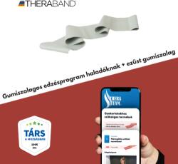 TheraBand erősítő gumiszalag 150 cm, speciálisan erős, ezüst + gumiszalagos edzésprogram középhaladóknak és haladóknak (digitális)