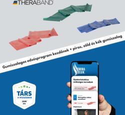 TheraBand erősítő gumiszalag 150 cm (piros, zöld és kék) + gumiszalagos edzésprogram kezdőknek (digitális)
