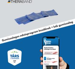 TheraBand erősítő gumiszalag 150 cm, extra erős, kék + gumiszalagos edzésprogram kezdőknek (digitális)