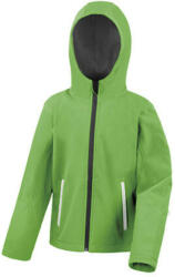 Result Gyerek Kabát Kapucnis Hosszú ujjú Result Kids TX Performance Hooded Softshell Jacket -L (9-10), Vivid Zöld/Fekete