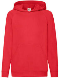 Fruit of the Loom Gyerek Pulóver Kapucnis Hosszú ujjú Fruit of the Loom Lightweight Hooded Sweat Kids - 152 (12-13), Piros