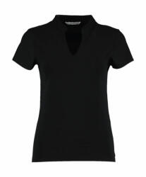 Kustom Kit Női csapott ujjú póló Kustom Kit Regular Fit Mandarin Collar Top M/L (12/14), Fekete