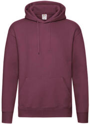 Fruit of the Loom Uniszex Pulóver Kapucnis Hosszú ujjú Fruit of the Loom Premium Hooded Sweat - XL, Burgundi vörös