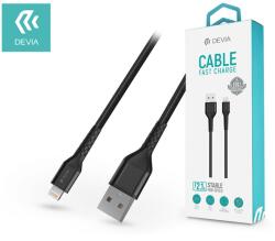 DEVIA USB - Lightning adat- és töltőkábel 2 m-es vezetékkel - Devia Gracious Series Lightning Cable Fast Charge - 5V/2.1A - black (ST348693) (ST348693)