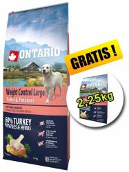 ONTARIO ONTARIO Weight Control Large turkey & potatoes 12kg + 2, 25kg GRATUIT