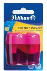 Pelikan Ascutitoare plastic dubla cu container Pelikan, blister, Roz (700429/ROZ)