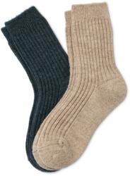 Tchibo 2 pár női zokni szettben, gyapjúval, bézs/antracit 1x melírozott bézs, 1x melírozott antracit 35-38