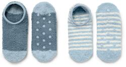 Tchibo 2 pár női házicipő zokni, kék 1x kék, 1x kék-krémfehér csíkos 35-38