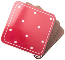 4-Home Suport pahar Buline roșu, 10 x 10 cm, set 6 buc