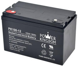 POWER KINGDOM Szünetmentes tápegység akkumulátor (UPS) Power Kingdom 12V 100Ah akkumulátor (PK100-12)
