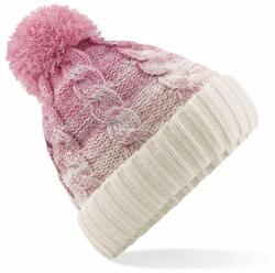 Beechfield Kötött sapka pomponnal Ombré - Rózsaszín / fehér (B459-1000221798)
