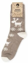 Vlnka Merinó birkagyapjú zokni "rénszarvas" - barna zokniméret 47-50