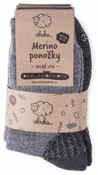 Vlnka 3 pár Merinó birkagyapjú zokni egészségügyi szegéllyel sötétszürke zokniméret 47-50