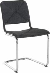  Set 2 scaune Naomi impletite negre 47, 5/56/85 cm (86723107)