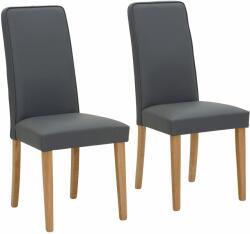 Set 2 scaune Katja gri imitatie de piele (24313940)