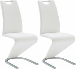  Set 2 scaune Amado albe piele ecologica 45/62/102 cm (574233)
