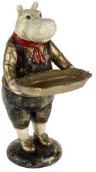 Statueta hipopotam cu suport carti vizita 18/14/29 cm (49184SI)