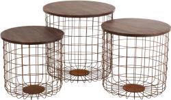  Set 3 masute Industrial Rust (8146) Masa de cafea