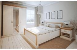  Set dormitor ROYAL stejar-alb dulap, pat, 2 noptiere (0000096006)