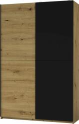 Dulap cu usi glisante Durch stejar-negru 125/38/196 cm (16840653)