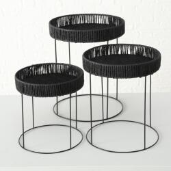  Set 3 masute Elo negre (1016039BT) Masa de cafea