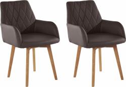  Set 2 scaune Brest maro piele naturala 59, 5/66/88 cm (24768701)