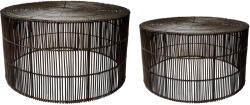  Set 2 masute Flower Black negre (466494YD) Masa de cafea