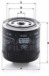 Mann-filter Filtru ulei MANN-FILTER W 920 (W 920) - automobilus