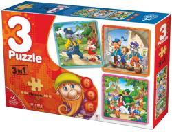 DEICO 3 puzzles cu Scufița Roșie, Pinocchio și Albă ca Zăpada - 6, 9 și 16 piese (63717)