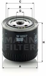 Mann-filter Filtru ulei MANN-FILTER W 920/7 (W 920/7) - automobilus