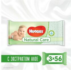 Huggies Șervețele umede pentru copii Natural Care, 3x56 buc - Huggies