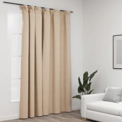 vidaXL Draperie opacă, aspect de in, bej, 290 x 245 cm, cu cârlige (321215)