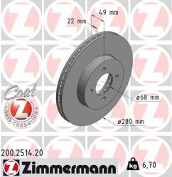 ZIMMERMANN Disc frana ZIMMERMANN 200.2514. 20 - automobilus