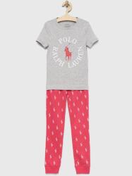 Ralph Lauren gyerek pamut pizsama rózsaszín, mintás - rózsaszín 146