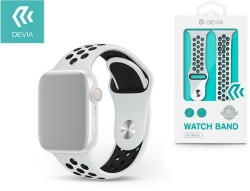 Apple Watch lyukacsos sport szíj - Devia Deluxe Series Sport2 Band - 38/40/41 mm- fehér/fekete - nextelshop
